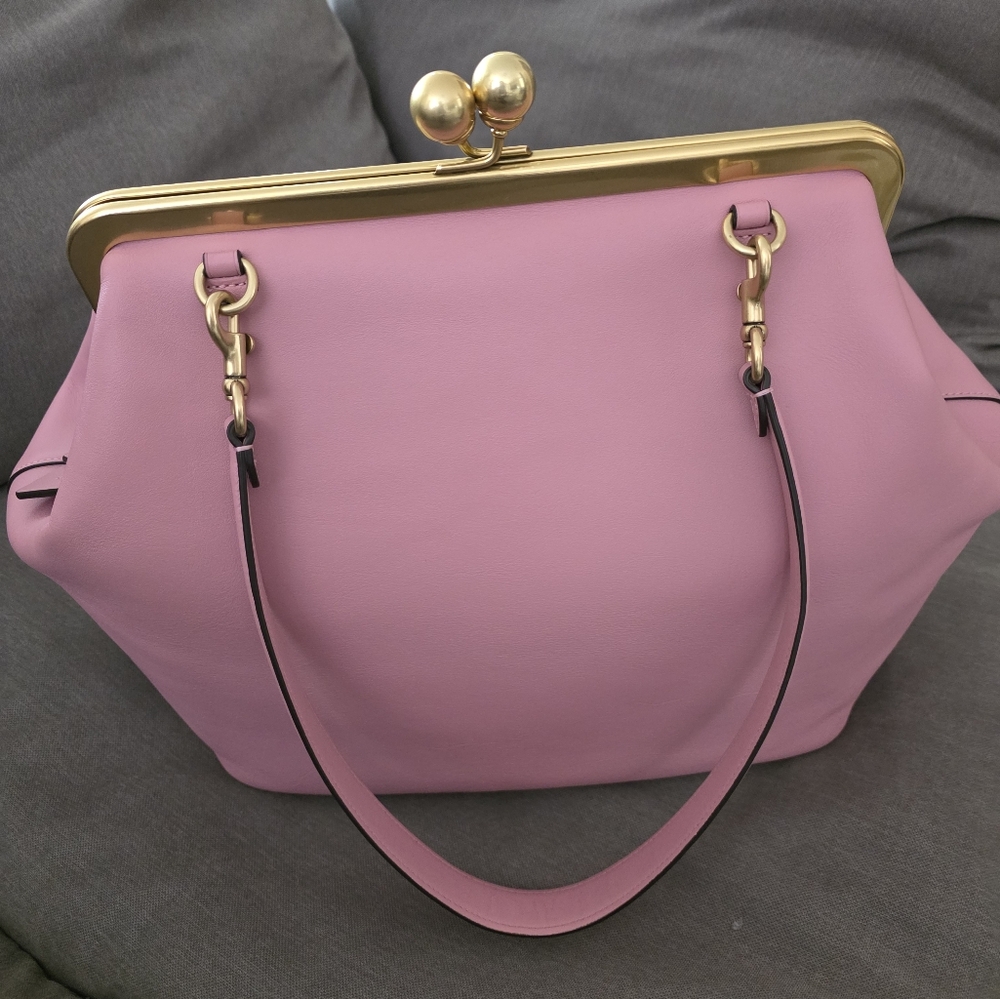 Coach Large Kisslock Frame Bag (Rose) Pink